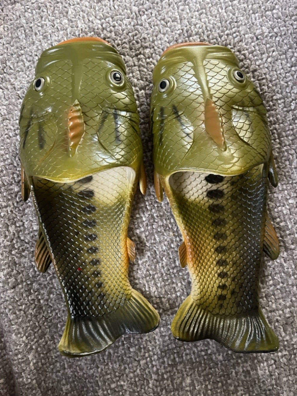 Olive Green Fish-Style Slip-On Sandals for Men